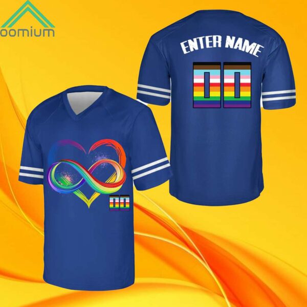 Blue Personalized LGBT Team Name And Number Football Jersey