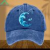 Blue Waves And Cats Hat