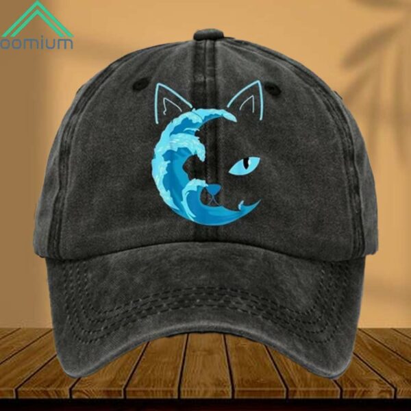 Blue Waves And Cats Hat