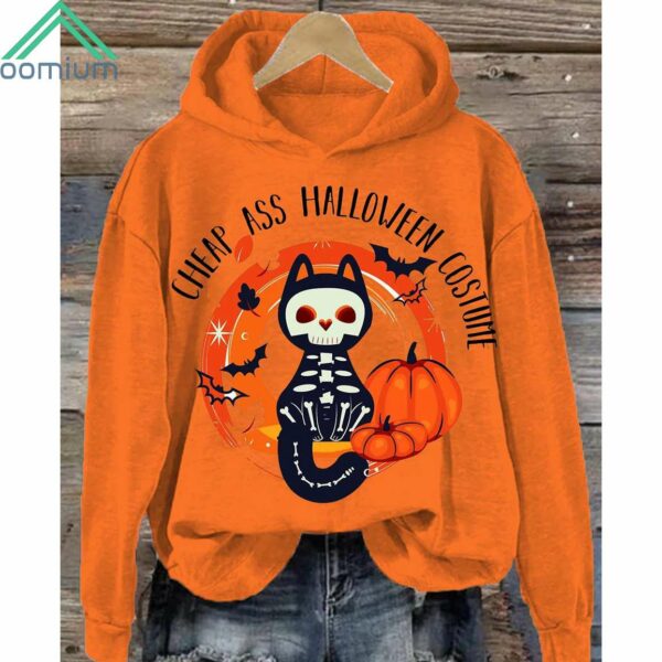 Cheap Ass Halloween Long Sleeve Printed Hoodie