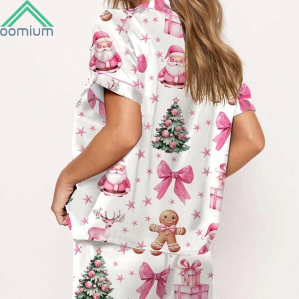 Coquette Pink Christmas Satin Pajama Set