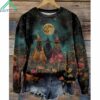 Cottagecore Witches Printed Long Sleeve Shirt