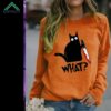 Crazy Black Cat What Funny Casual Shirt