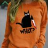 Crazy Black Cat What Funny Casual Shirt