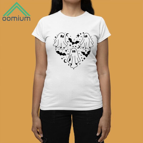 Creepy ghost In Heart Print Casual Shirt