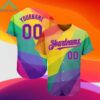 Custom Rainbow For Pride Month Love Is Love LGBT 3D Authentic Baseball Jersey