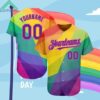 Custom Rainbow For Pride Month Love Is Love LGBT 3D Authentic Baseball Jersey