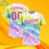 Custom Tie Dye Pink White Sublimation Soccer Jersey