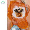 Cute Bat Pumpkin Long Sleeve Casual Shirt