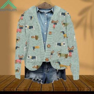 Cute Dog Art Pattern Cardigan