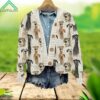 Cute Dog Art Pattern Women's Cardigan