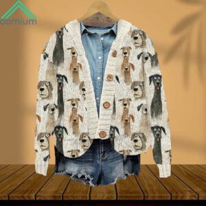 Cute Dog Art Pattern Women's Cardigan