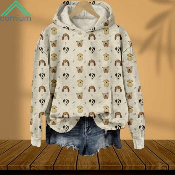 Cute Dogs Pattern Print Comfy Hoodie