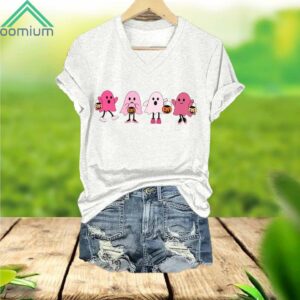 Cute Ghosts Print Breast Cancer Awareness Shirt