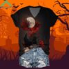 Darkness Halloween Printed V Neck Shirt