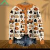 Fall Tractor And Pumpkins Embroidery Cozy Cardigan