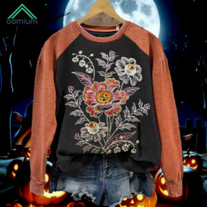 Floral Pumpkin Print Sweatshirt