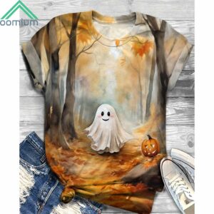 Funny Fall Ghost Crew Neck Shirt