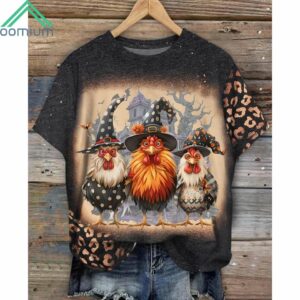 Funny Halloween Chicken Printed Shirt