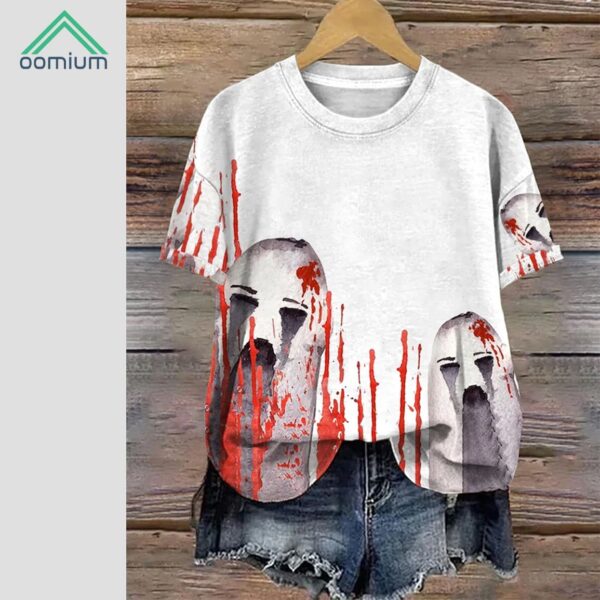 Halloween Blood Ghost Print Shirt