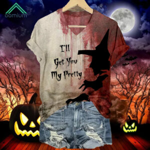 Halloween Blood I'll Get You My Pretty Print Casual Shirt