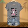 Halloween Boo To Cancer Ghost Pink Ribbon V Neck Shirt