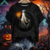 Halloween Candle Ghost Crew Neck Shirt