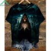 Halloween Cemetery Skull Crew Neck Shirt