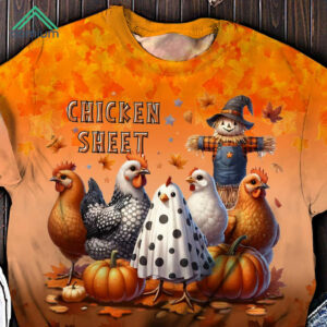 Halloween Chicken Farm Animals Crew Neck Shirt