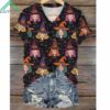 Halloween Cute Little Witch Print V Neck Shirt