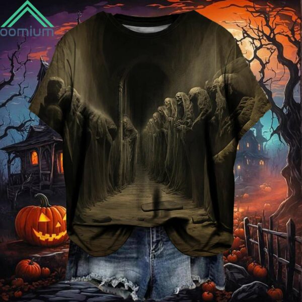 Halloween Dark Skull Crew Neck Shirt