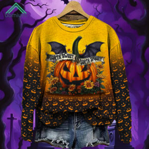 Halloween Demon Pumpkin Head Long Sleeve Casual Shirt