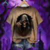 Halloween Evil Crawling Skull Crew Neck Shirt