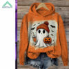 Halloween Funny Coffee Pumpkin Ghost Printed Hoodie