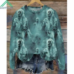 Halloween Ghost Print Sweatshirt