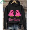 Halloween Ghost Save The Boo Bees Breast Cancer Awareness Warrior Hoodie