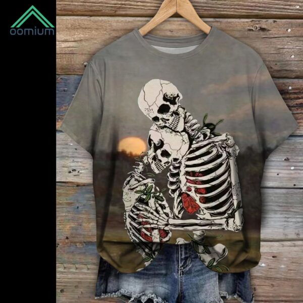 Halloween Hug Skull Crew Neck Shirt