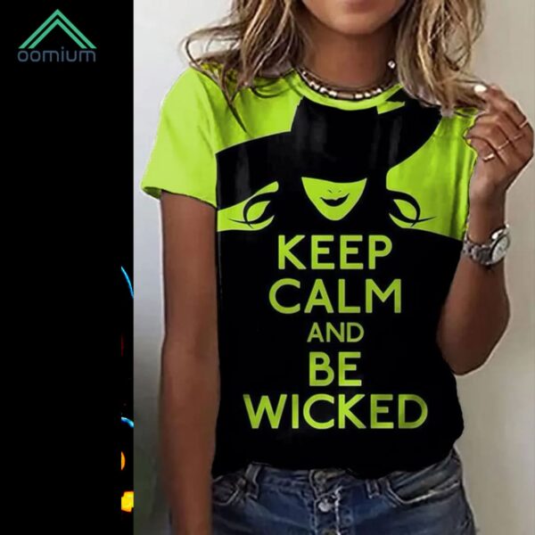 Halloween Keep Calm And Be Wicked Print Shirt