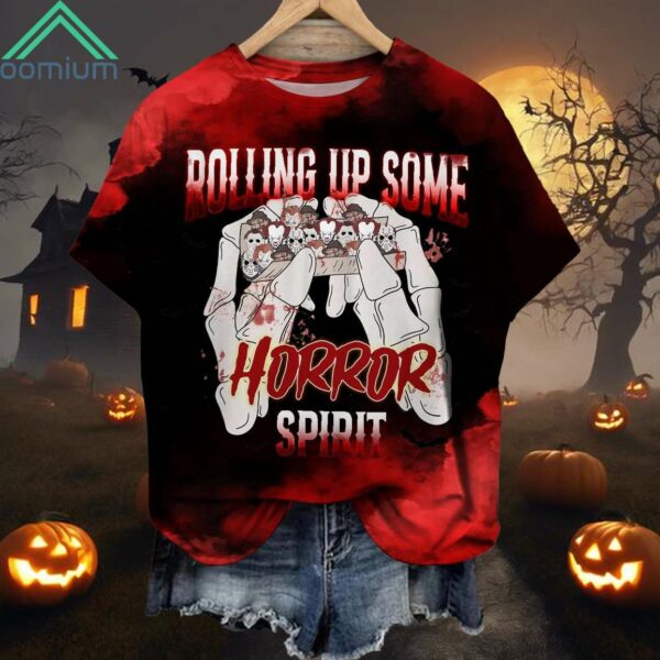 Halloween Roll Up Some Spooky Spirit Crew Neck Shirt