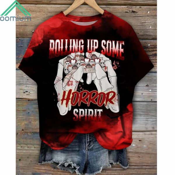 Halloween Roll Up Some Spooky Spirit Crew Neck Shirt