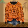 Halloween Spider Web Crochet Cozy Knit Sweater