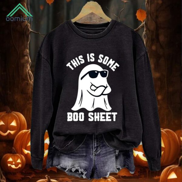 Halloween This Is Some Boo Sheet Printed Crew Neck Long Sleeve Shirt