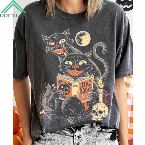 Halloween Vintage Cat Crew Neck Shirt