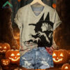 Halloween Witch Print V Neck Shirt