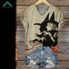 Halloween Witch Print V Neck Shirt