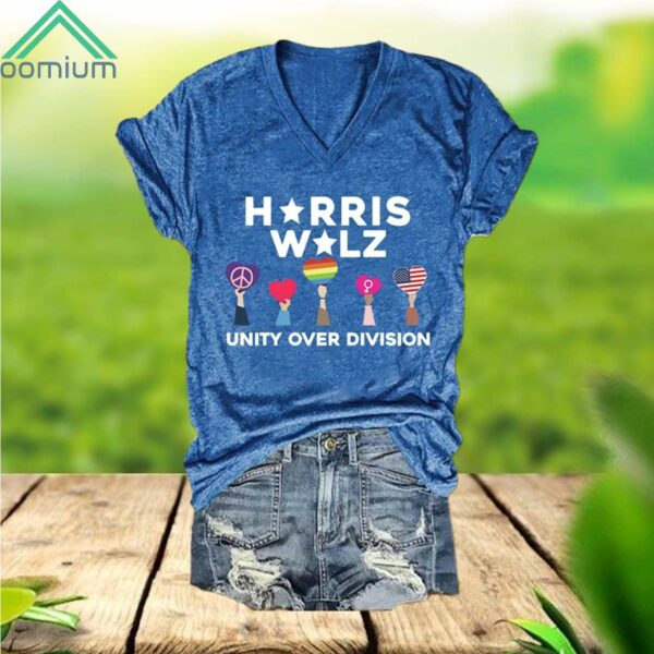 Harris Walz Unity Over Division Printed Shirt