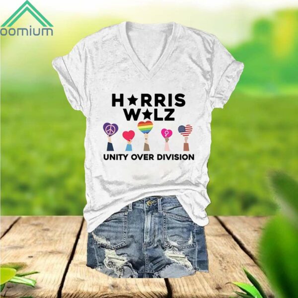 Harris Walz Unity Over Division Printed Shirt