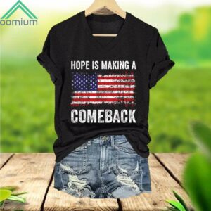 Hope Is Making A Comeback American Flag V Neck Shirt