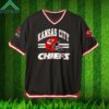 KC Chiefs Mesh Stripe V Neck Jersey