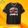 KC Chiefs Mesh Stripe V Neck Jersey